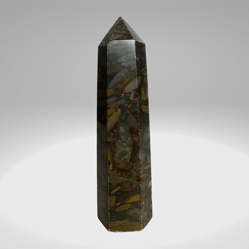 Natural Bamboo Jasper crystal tower